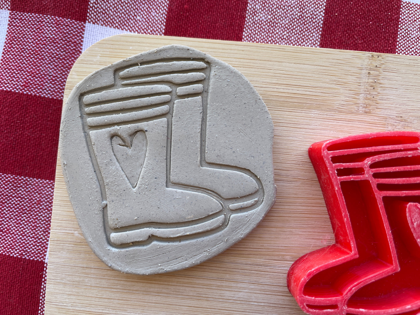 Rainboots Pottery Stamp - Spring themed February 2025 Mystery Box, multiple sizes available