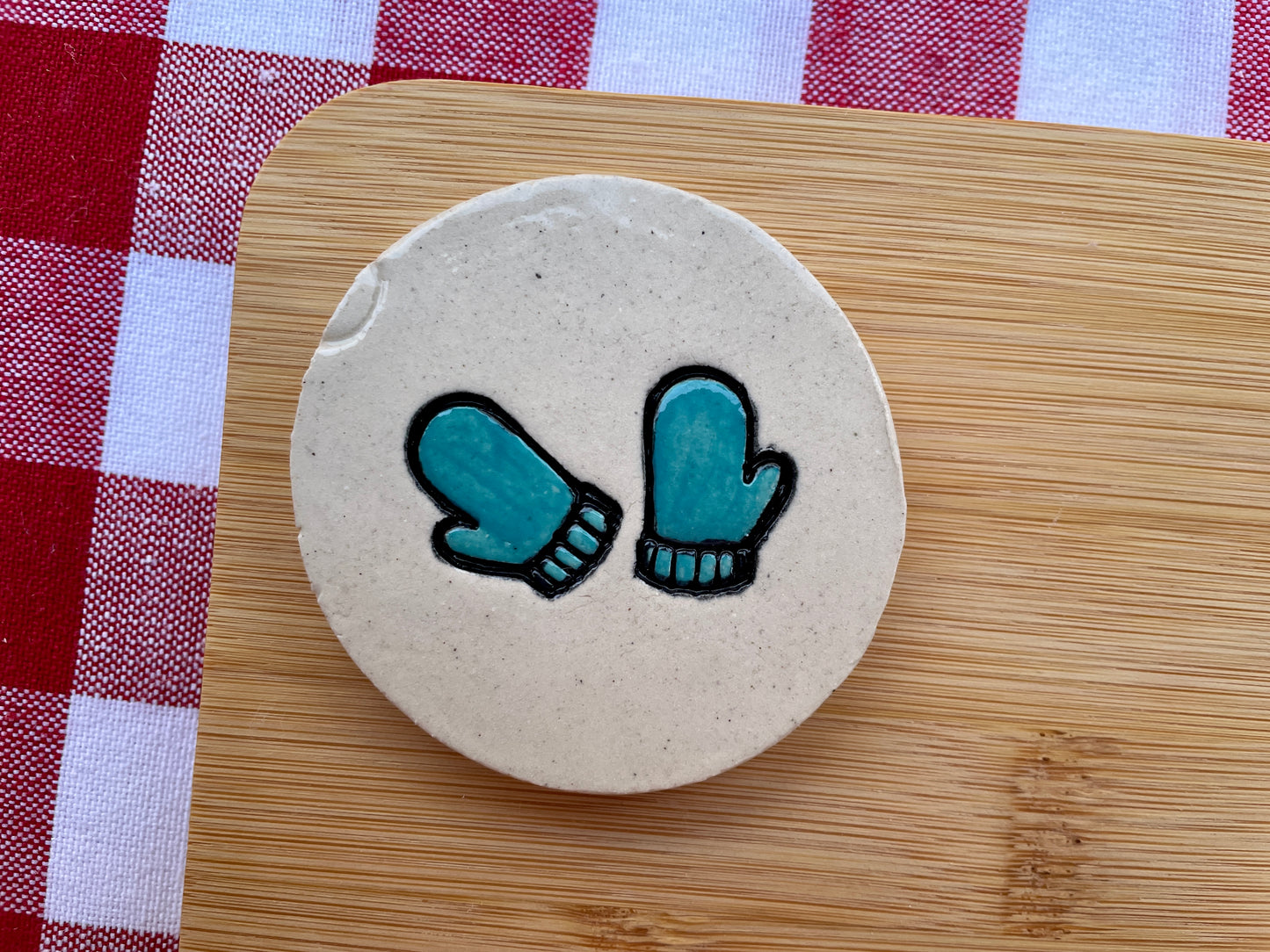 Mini Mitten Pottery Stamp - December 2025 stamp of the month, plastic 3D printed, multiple sizes