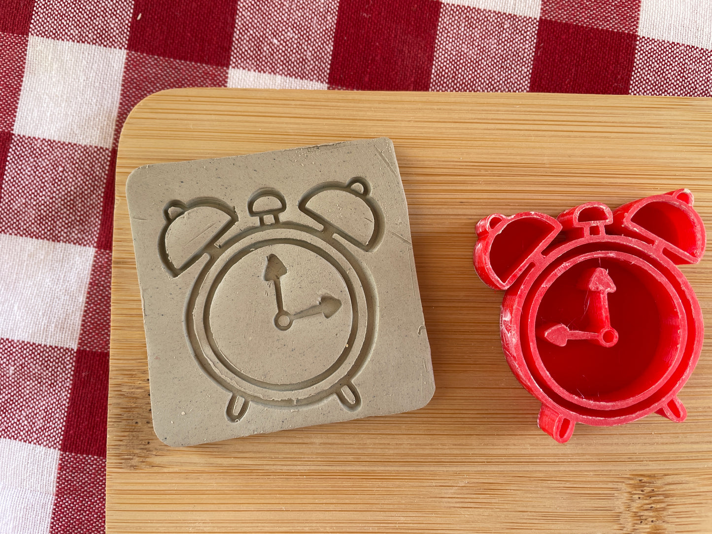 Alarm Clock Pottery Stamp - August 2025 - Back to School Themed Mystery Box, multiple sizes available