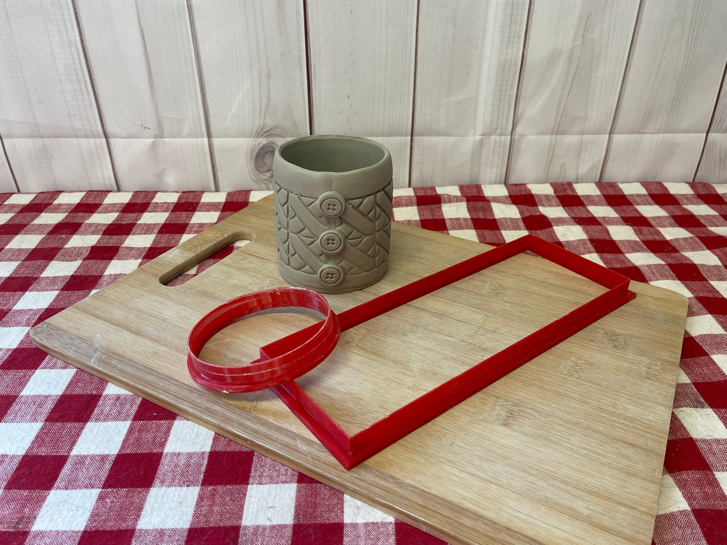 Straight Wall Mug, Cup, Tumbler, Vase Template with Base Clay cutters - 3.375" base with 4 different sized wall height options