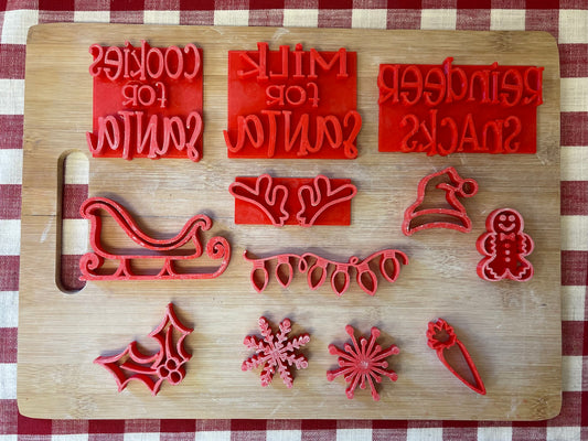 Christmas Cookies for Santa designs, Pottery stamps - *New Sizes Available* Each or Set