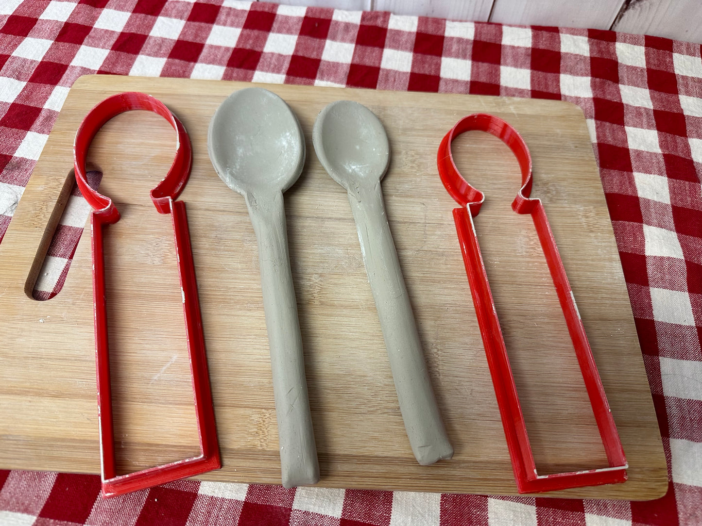 Spoon Clay Cutter, Rolled handle design - Template, Plastic 3D Printed, 2 sizes, Set or Each