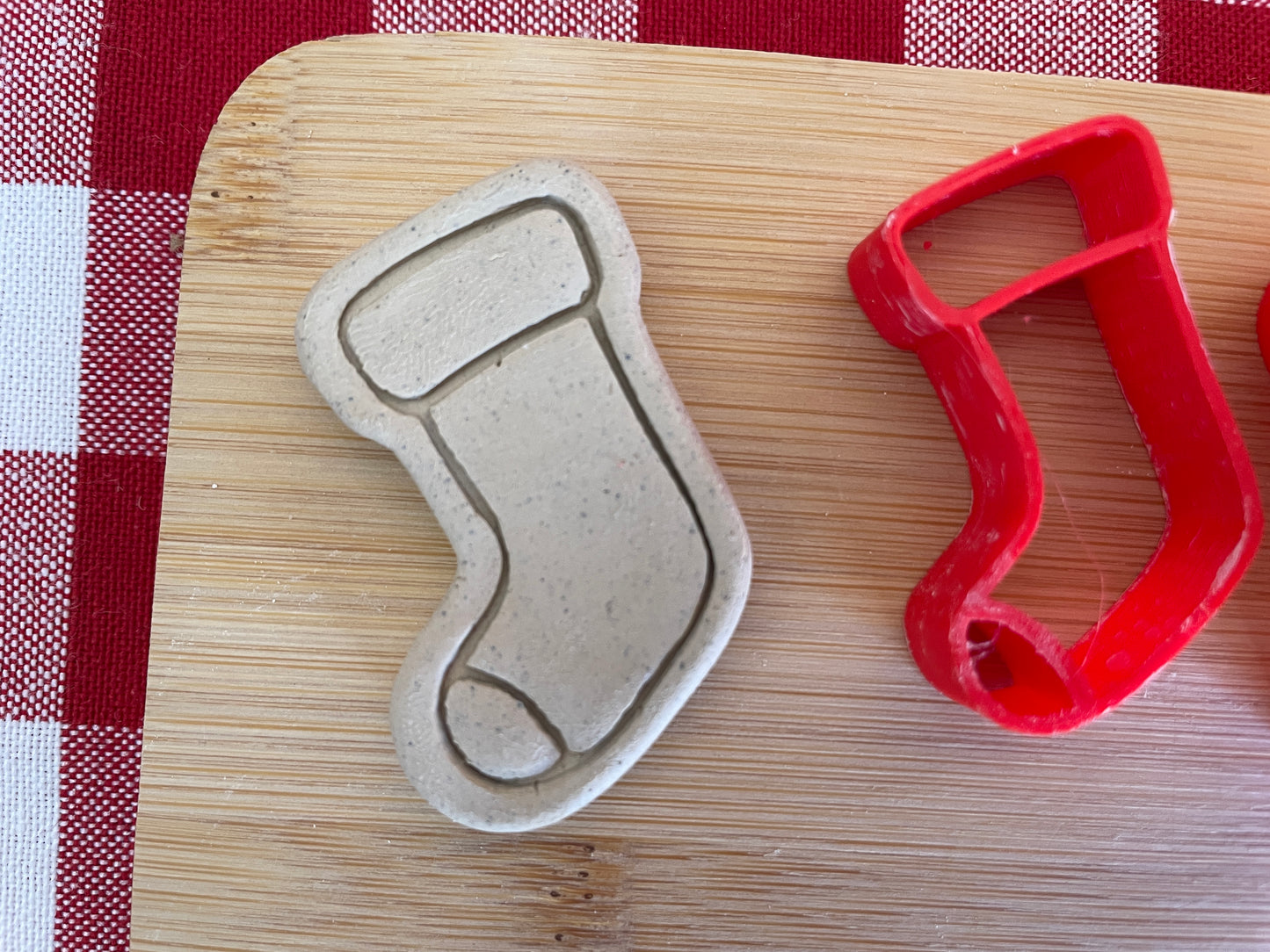 Christmas Stocking stamp with optional cookie cutter - plastic 3D printed, multiple sizes