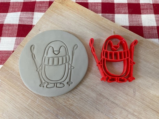 Pottery Stamp, Cute Winter Penguin design - September 2023 mystery box, multiple sizes available