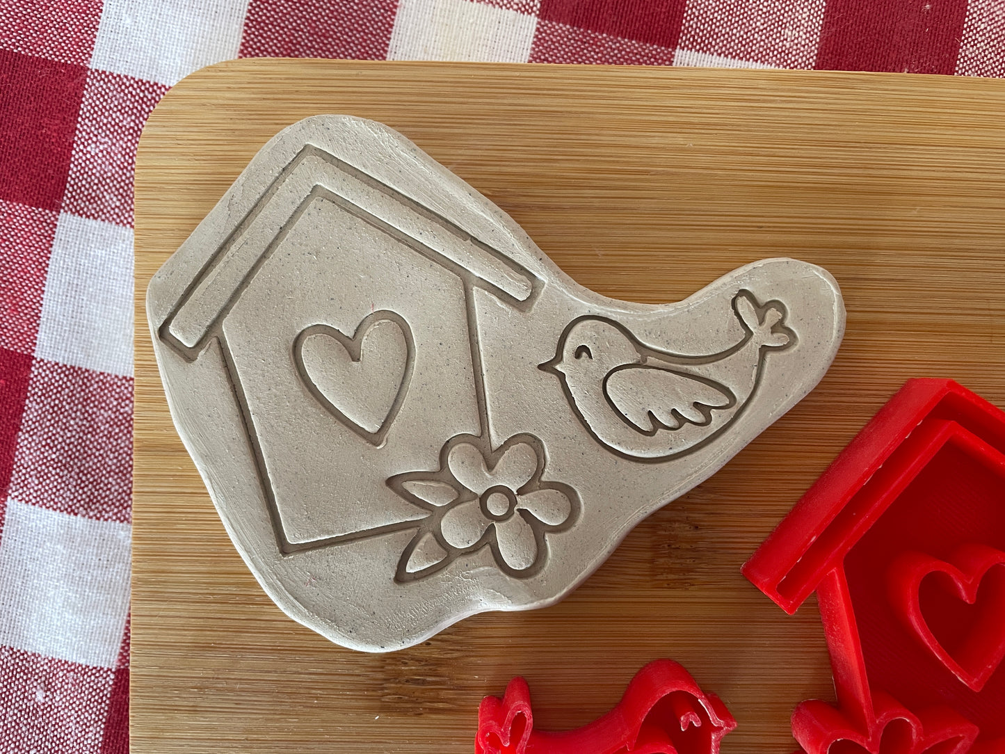 Bird and Birdhouse pottery stamps - February 2026 Easter Themed Mystery Box, sold individually or as set
