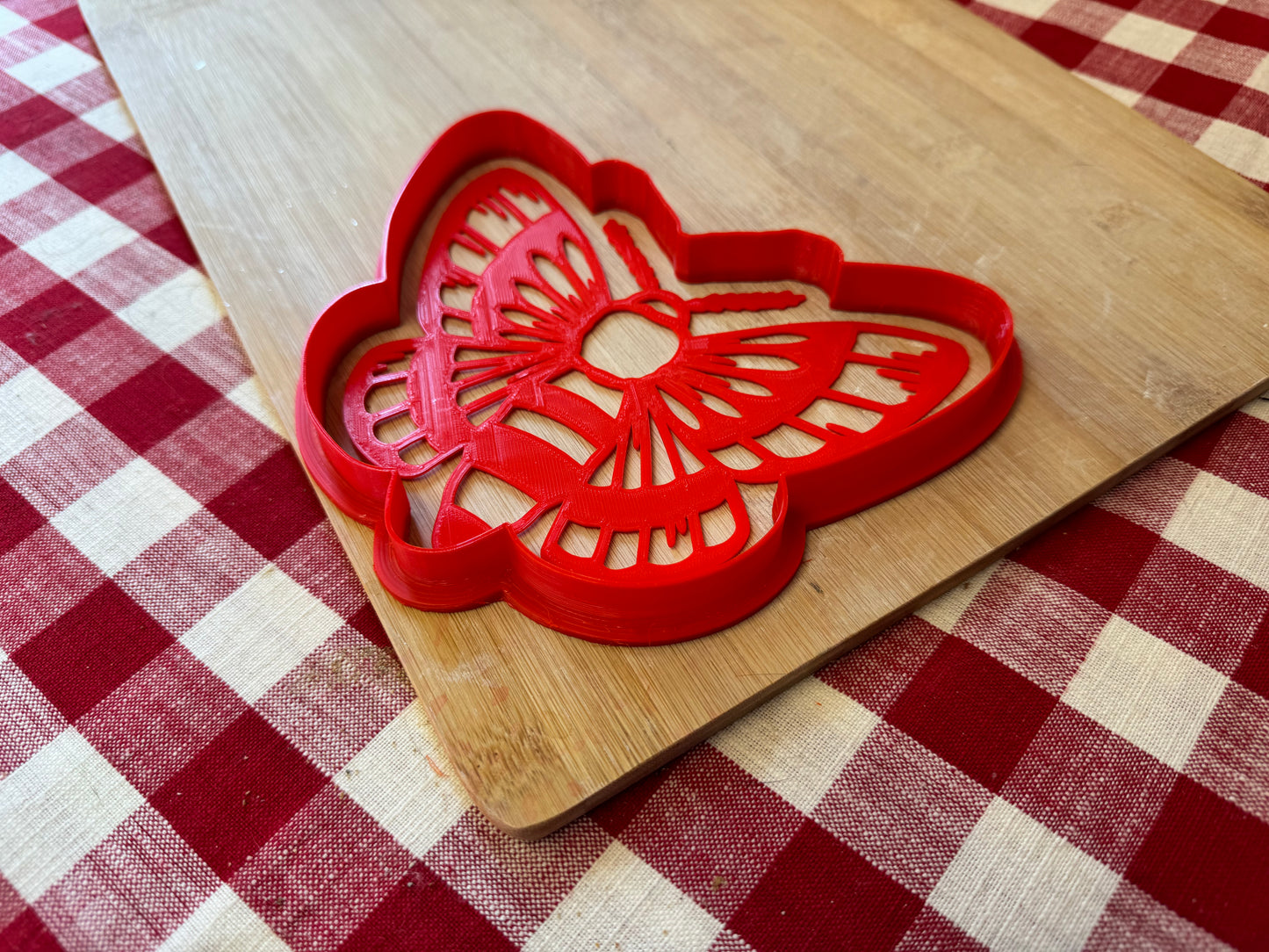 Moth 1 design, Pottery Stamp or Stencil w/ optional cutter, plastic 3d printed, multiple sizes available