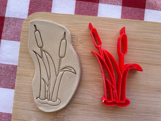 Cattails Pottery Stamp - Earth themed March 2025 Mystery Box, multiple sizes available