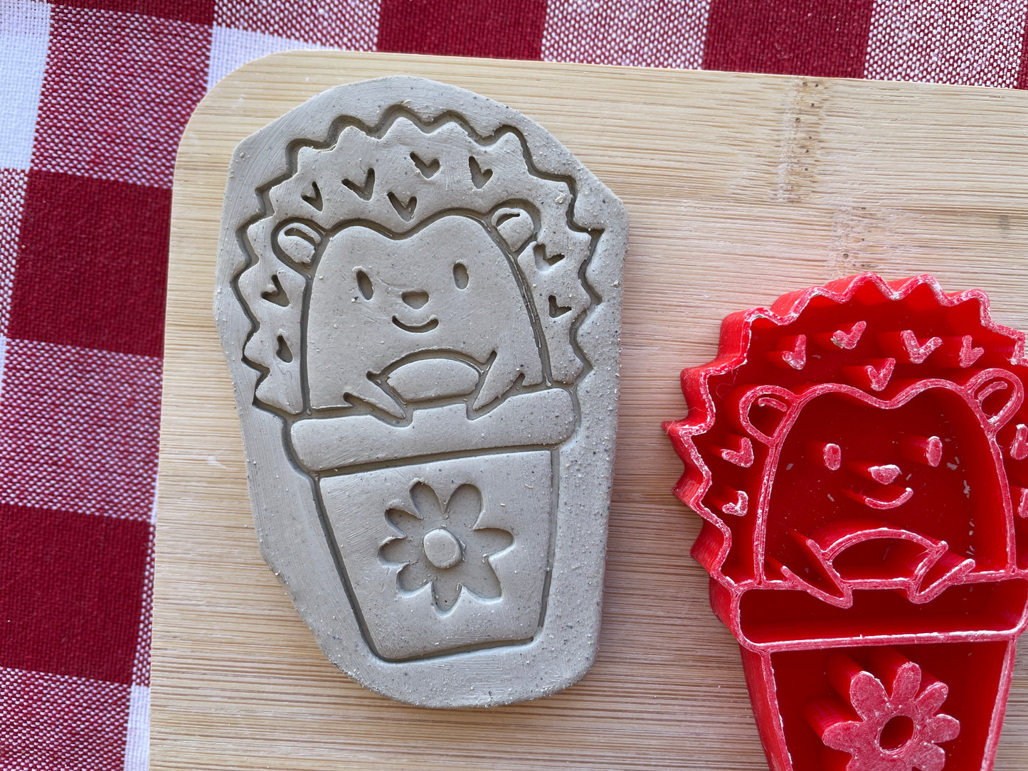 Hedgehog Pottery Stamp - Spring themed February 2025 Mystery Box, multiple sizes available