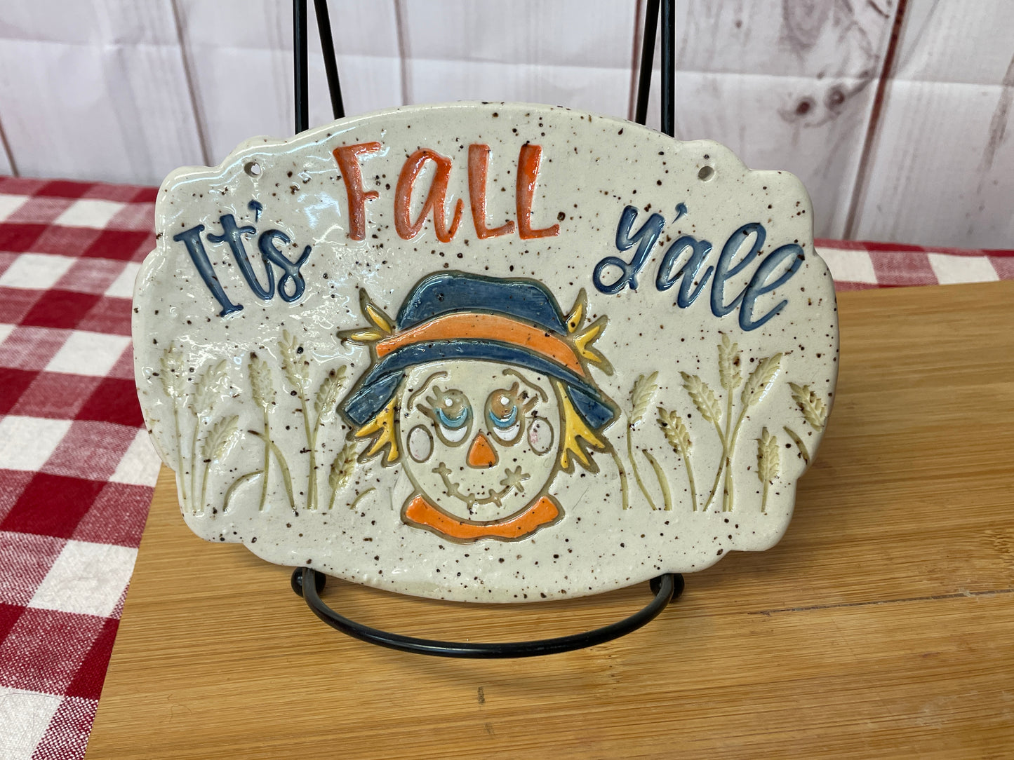 Pottery stamp, Scarecrow design, from the June 2023 mystery box, multiple sizes available