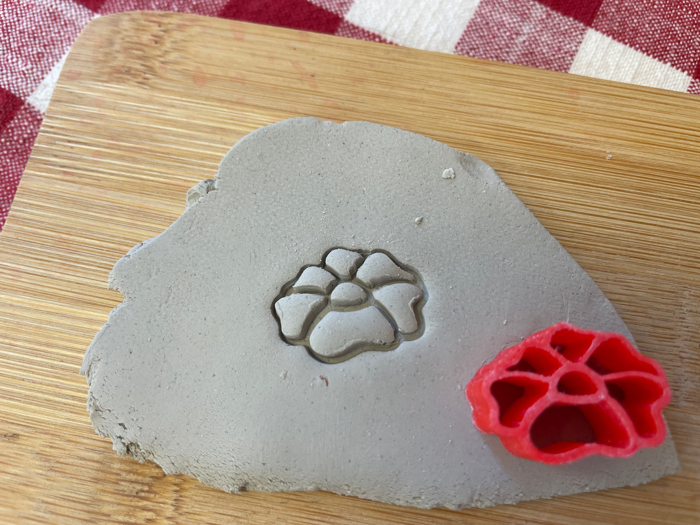 Mini Decorative Wild Flower Pottery Stamp - 2025 Wisconsin Fired Arts Expo - Stamp of the Month Special stamp, plastic 3D printed, multiple sizes