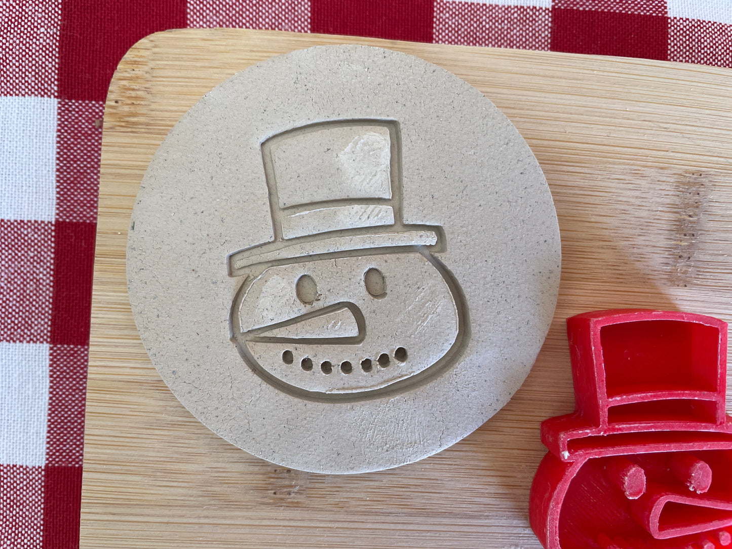 Snowman - Pottery Stamp - July 2025 - Christmas in July Themed Mystery Box, multiple sizes available