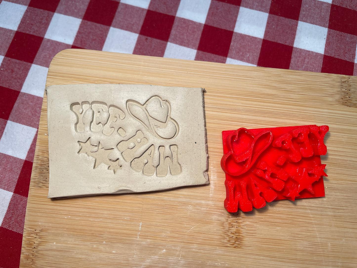 "YEE-HAW" - Word Pottery Stamp - September 2025 - Country Western Themed Mystery Box, multiple sizes available