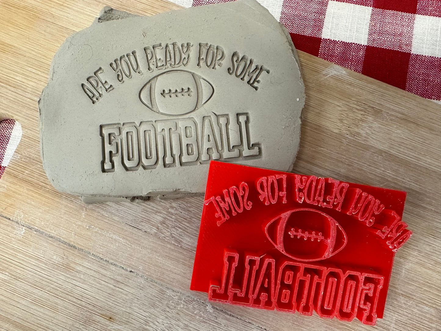 "Are You Ready for Some Football" word stamp - plastic 3D printed, multiple sizes