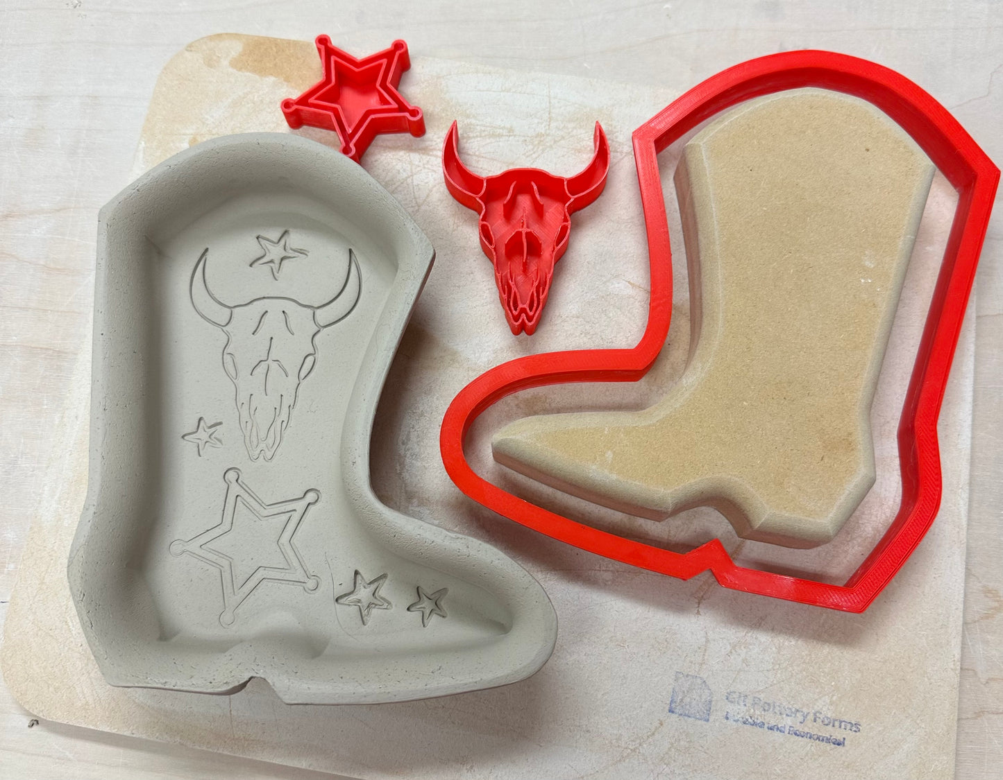 Boot, Clay Cutter - New design to match GR Pottery Wallie, Plastic 3D printed, pottery tool, choose size