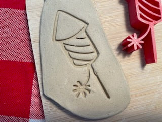 Firework Pottery Stamp, From the February 2024 mystery box - plastic 3D printed, multiple sizes available
