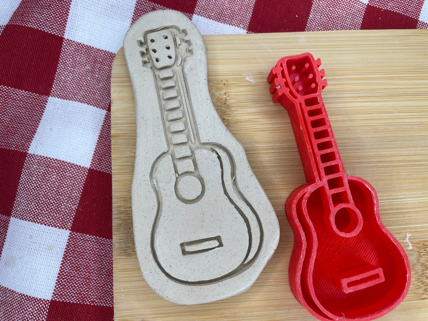 Guitar Pottery Stamp - Fiesta Party themed April 2025 Mystery Box, multiple sizes available