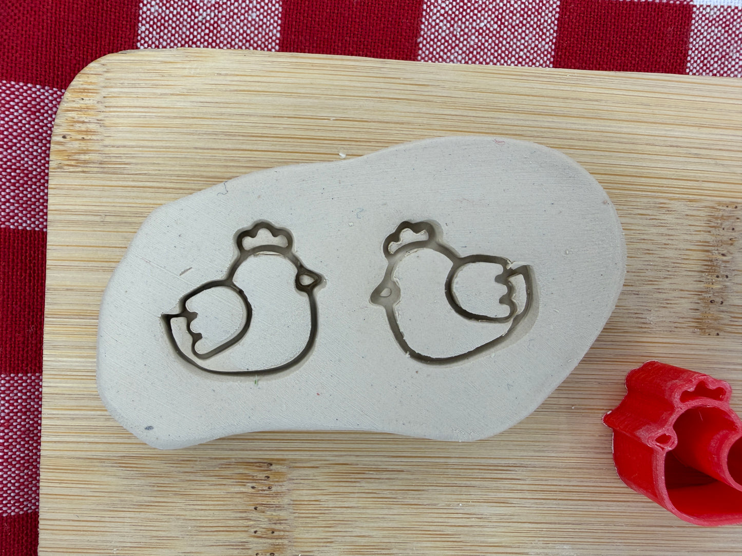 Mini Chicken Pottery Stamp - March 2026 stamp of the month, plastic 3D printed, multiple sizes