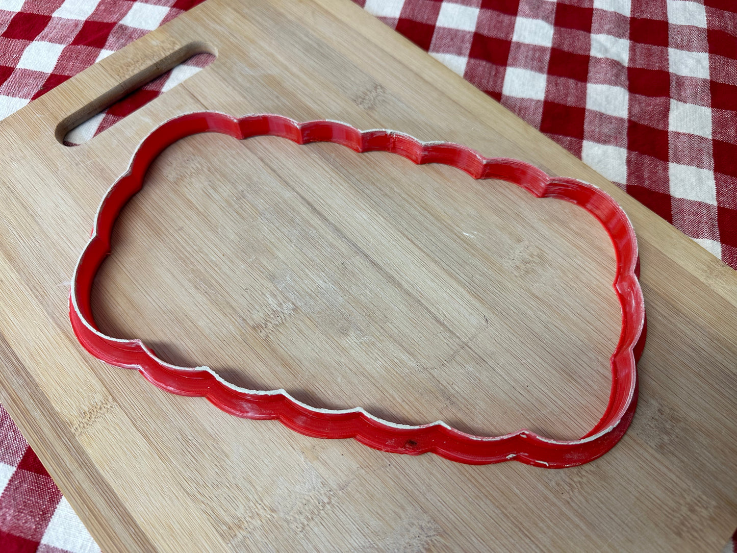 NEW Loose Scalloped Edge Spherical Rectangle, Clay Cutter - Plastic 3D printed, Pottery Tool, multiple sizes