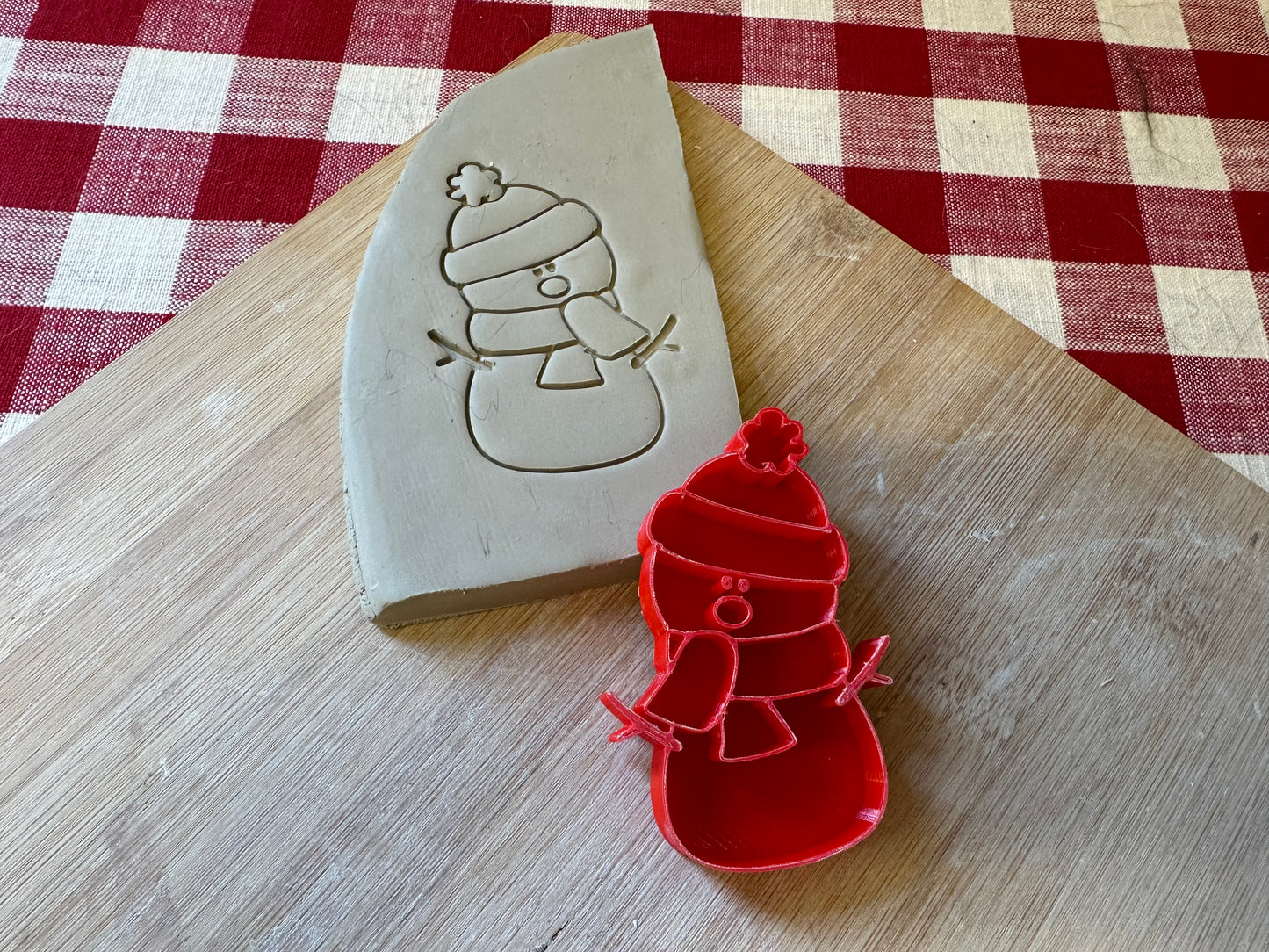 2023 Snowman pottery stamp - plastic 3D printed, multiple sizes available