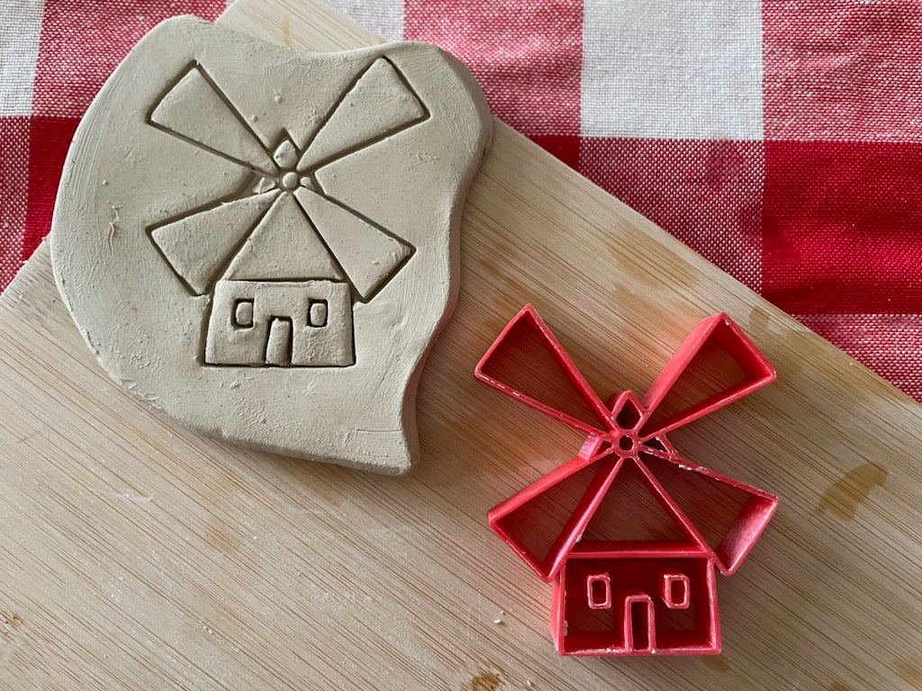 Windmill stamp, from the January 2024 mystery box - multiple sizes available, plastic pottery stamp, 3D printed