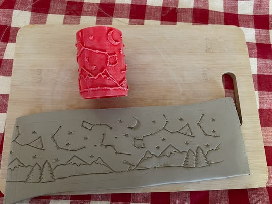 Constellations in the Sky Mountains Roller Border Stamp, Repeating pattern - October 2023 mystery box