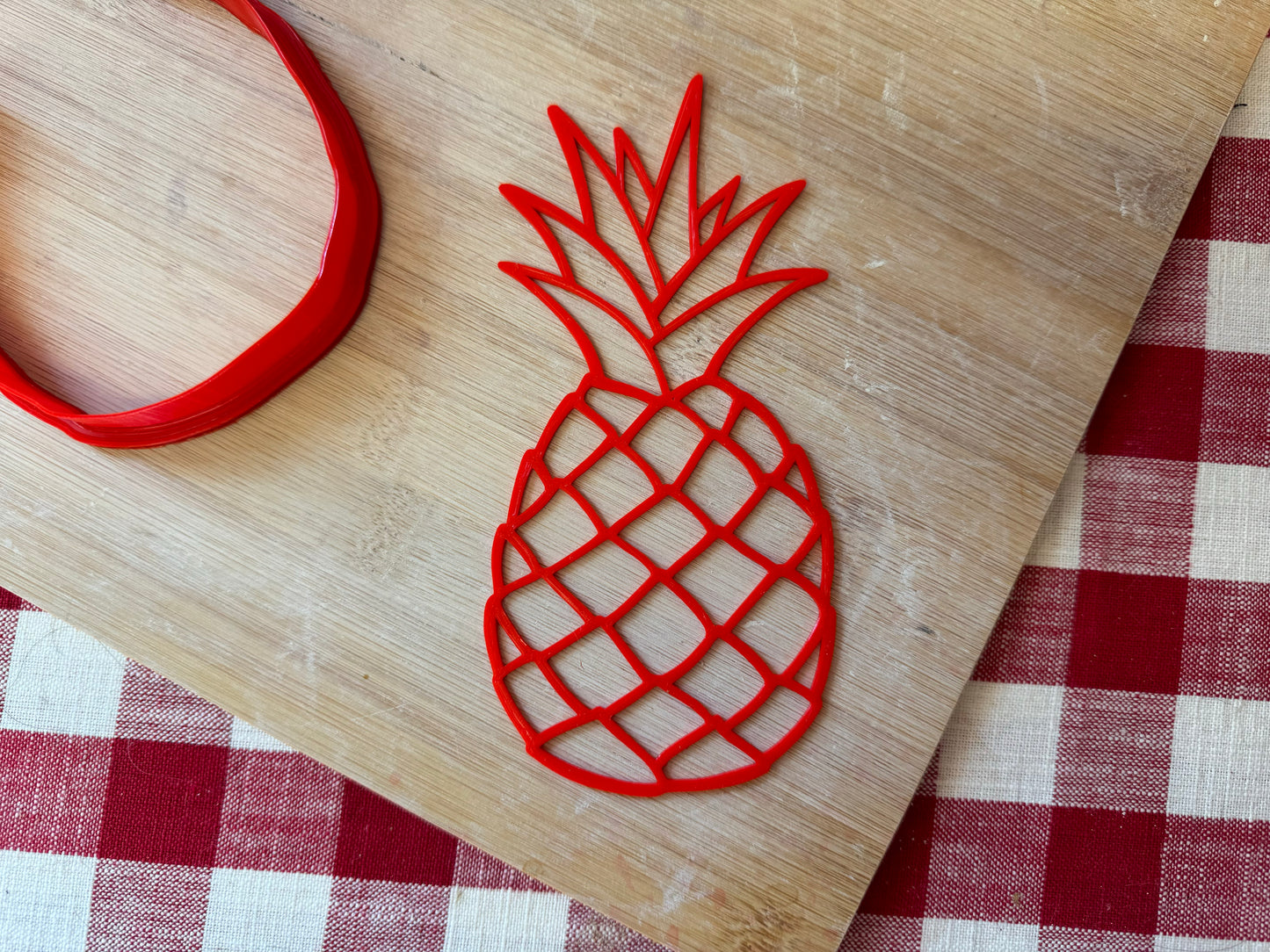 Pineapple Design Pottery Stamp or Stencil w/optional cutter - plastic 3d printed, multiple sizes available