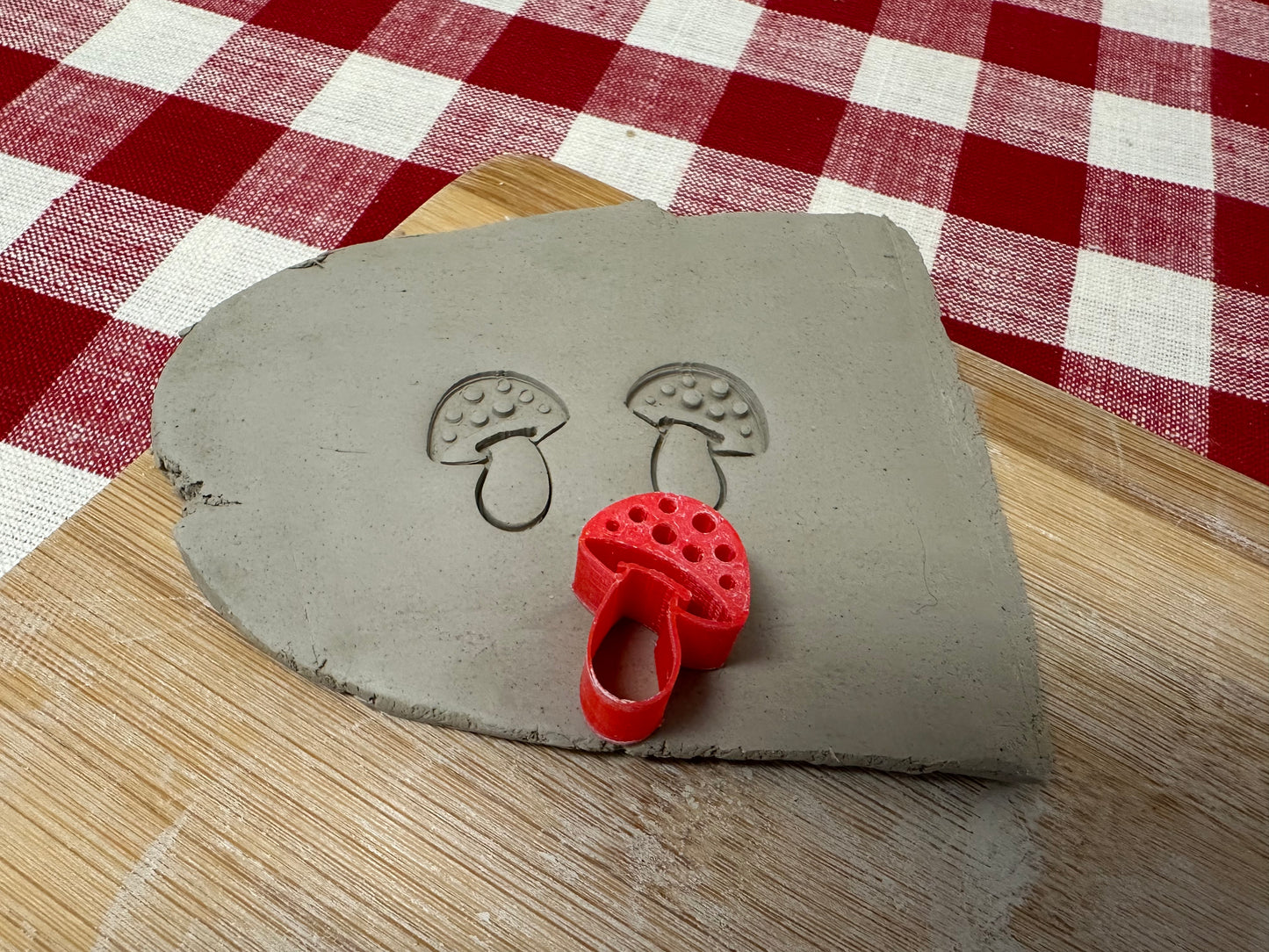 Mushroom Mini Pottery Stamp - June 2023 stamp of the month, plastic 3D printed, multiple sizes