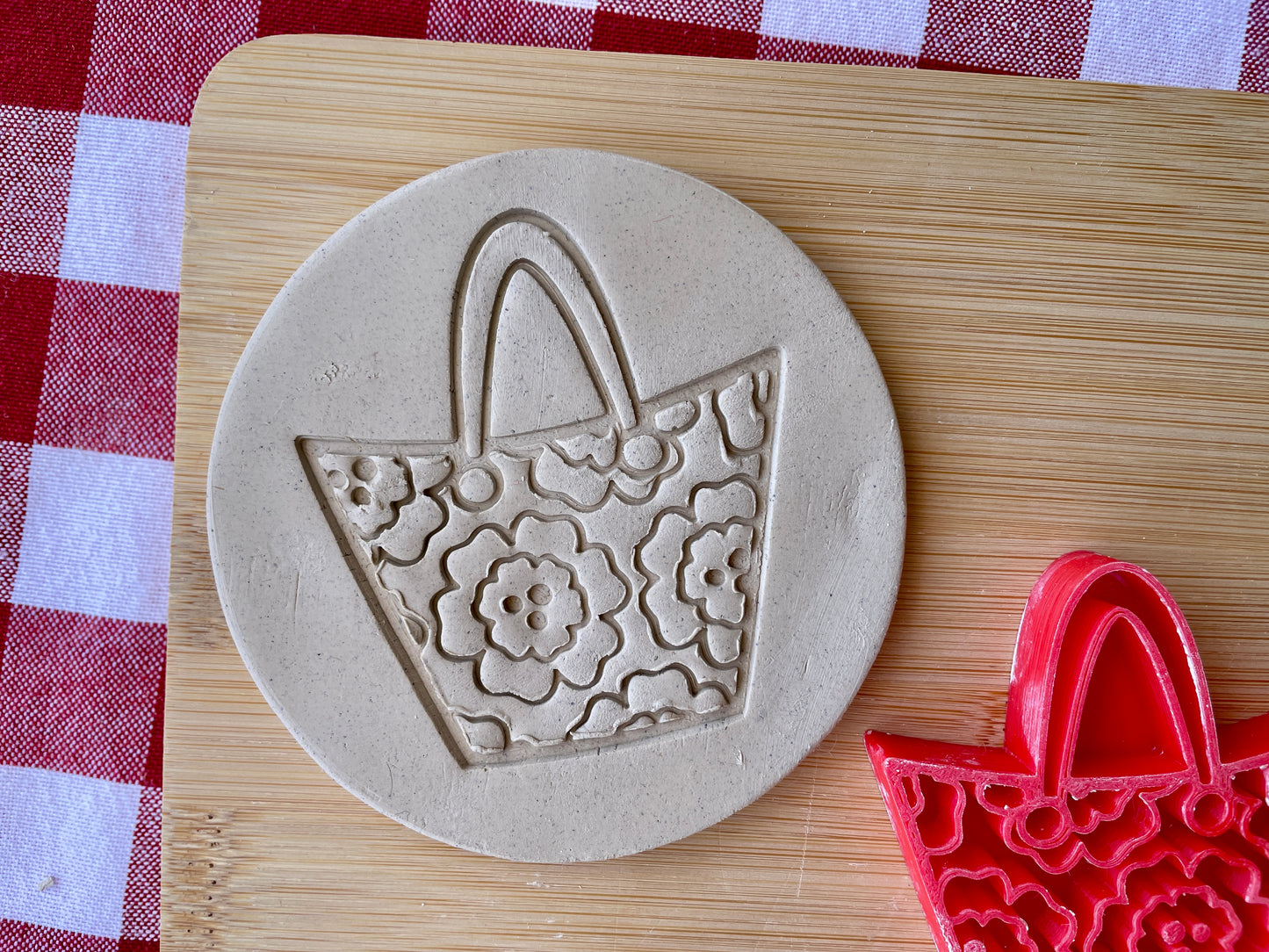 Floral Beach Bag Pottery Stamp - April 2026 - Beach Themed Mystery Box, multiple sizes available