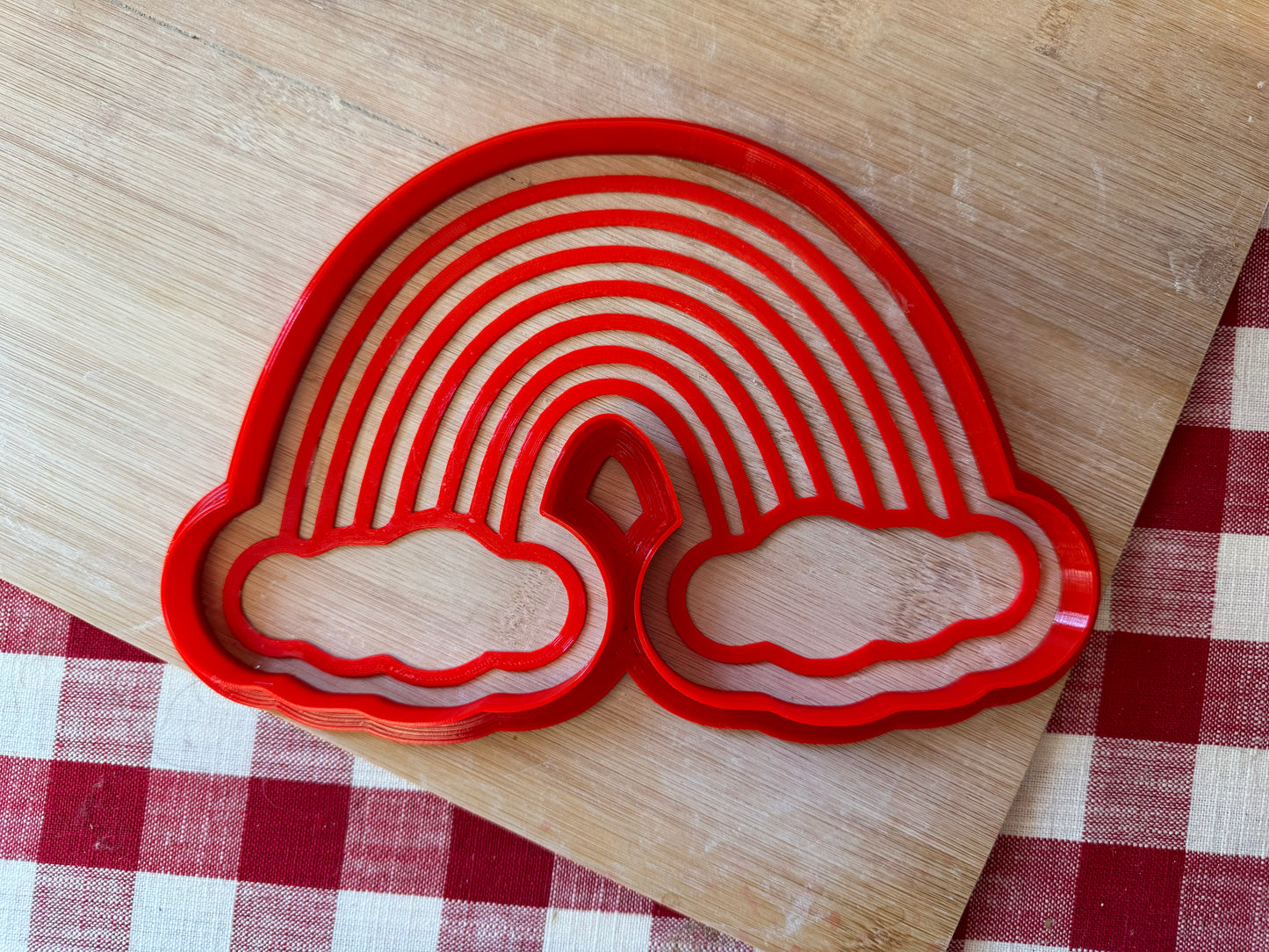 Rainbow design, Pottery Stamp or Stencil/ optional cutter - plastic 3D printed, multiple sizes