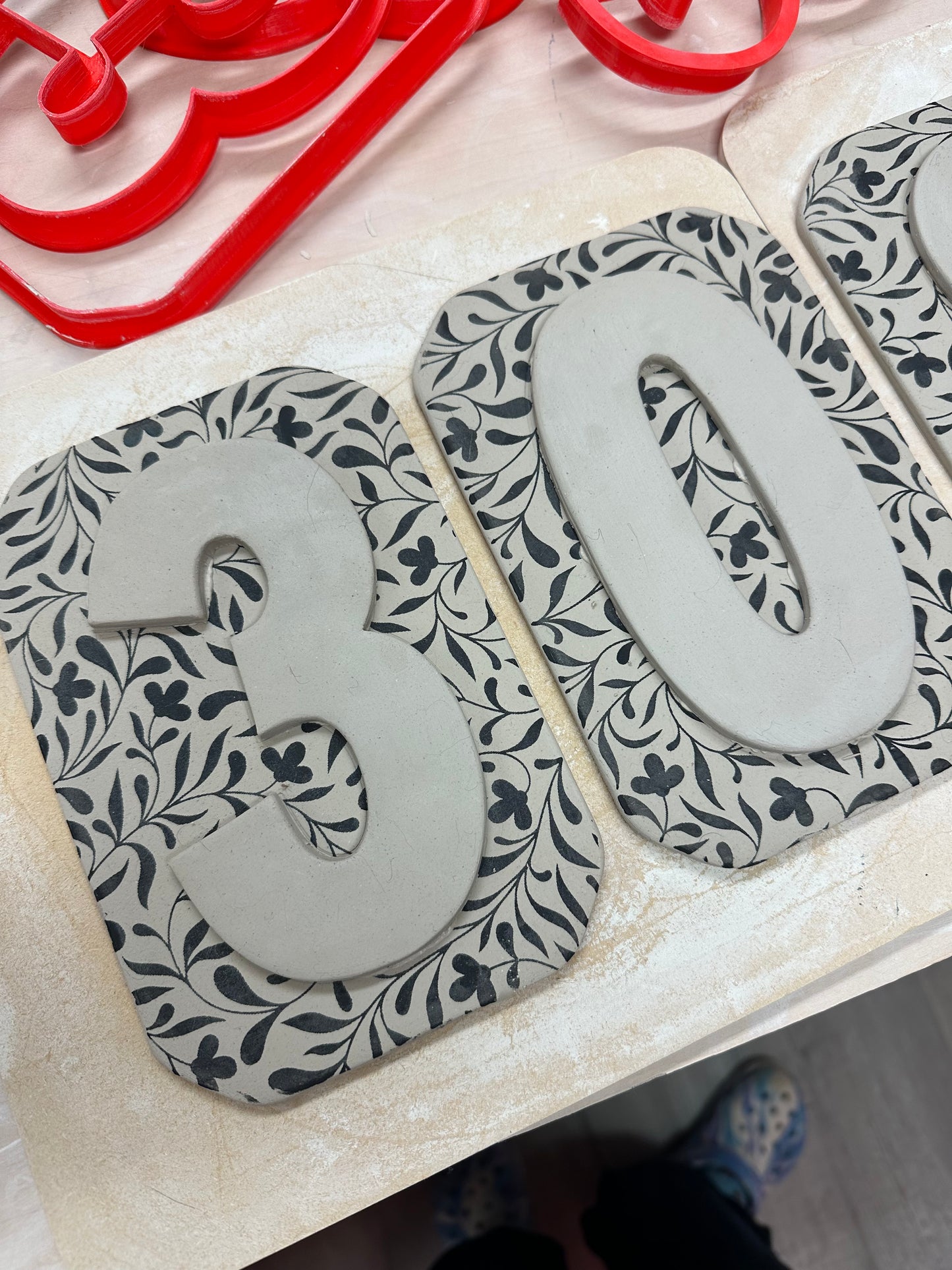 Numbers Design Clay Cutter - Plastic 3D printed, Pottery Tool, multiple sizes, each or set, House numbers