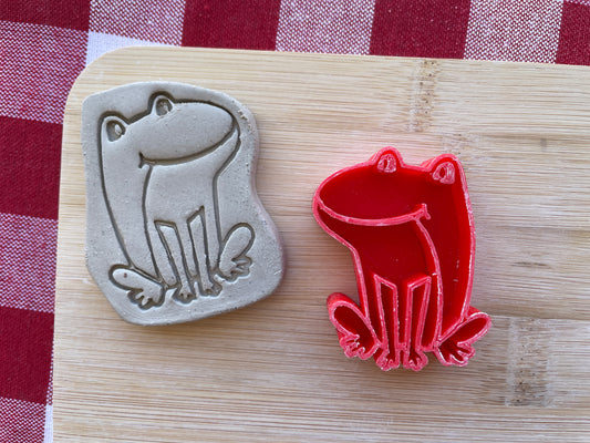 Frog Pottery Stamp - Spring themed February 2025 Mystery Box, multiple sizes available