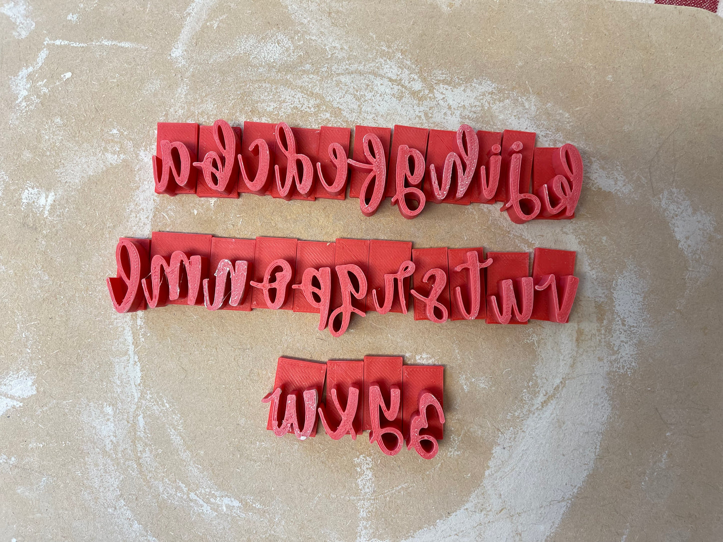 Alphabet Pottery Stamp Set - Cozy Font Cursive Upper and Lower case