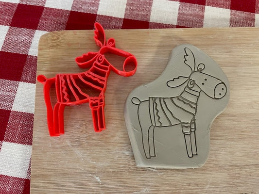 Pottery Stamp, Cute Moose with Winter Sweater design - September 2023 mystery box, multiple sizes available