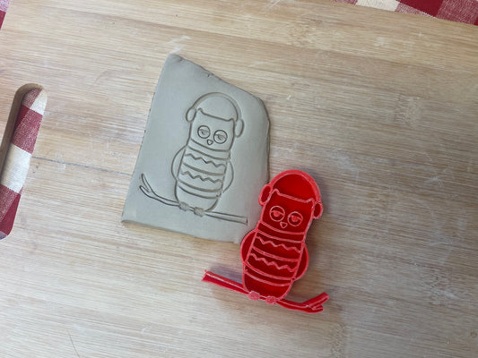 Pottery Stamp, Winter Owl design - September 2023 mystery box, multiple sizes available