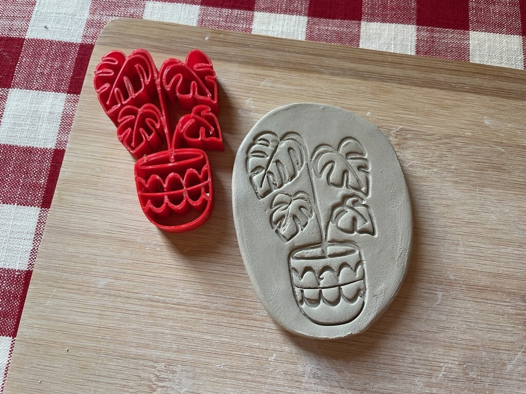 Pottery Stamp, Potted Plant design - August 2023 mystery box, multiple sizes available