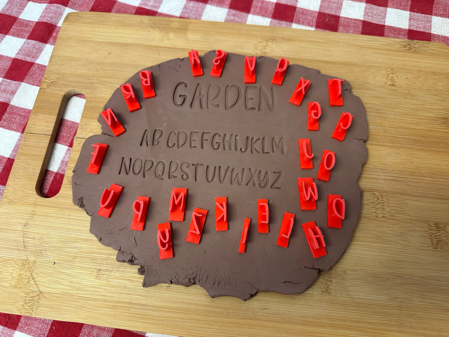 Alphabet Pottery Stamp Set - Garden Font, alphabet and/or numbers, matches Veggie stake words