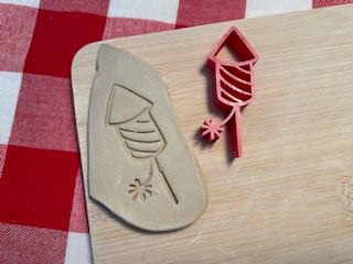 Firework Pottery Stamp, From the February 2024 mystery box - plastic 3D printed, multiple sizes available