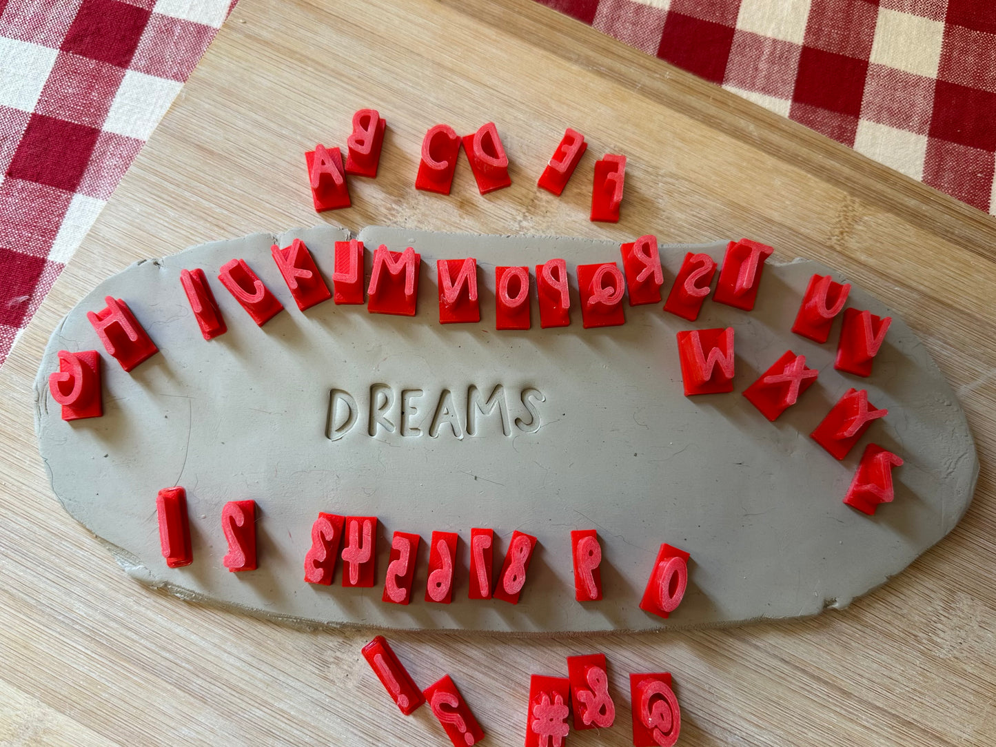 Alphabet Pottery Stamp Set - Dreams Font, alphabet and/or numbers, matches Pantry words