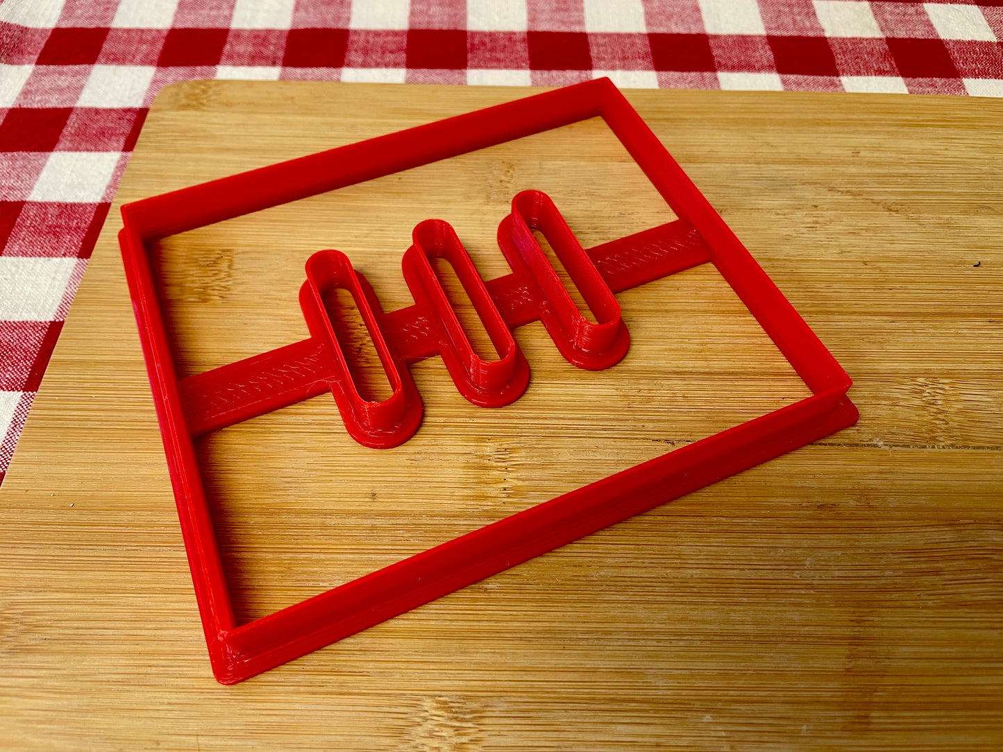 Rectangular Soap Dish Clay Cutter Template - Plain or Scallop Edge with Drain Holes - Fits 4" x 5" Forms