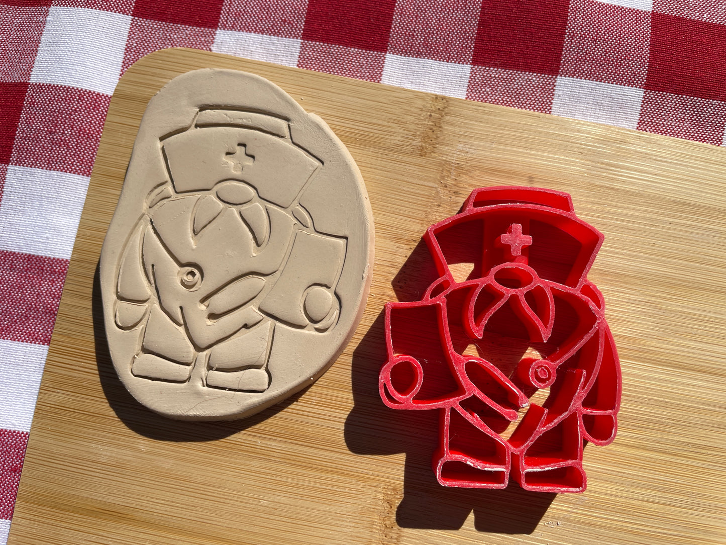 Medic Gnome Pottery Stamp - EMT, nurse, First Responders themed November 2024 Mystery Box, multiple sizes available