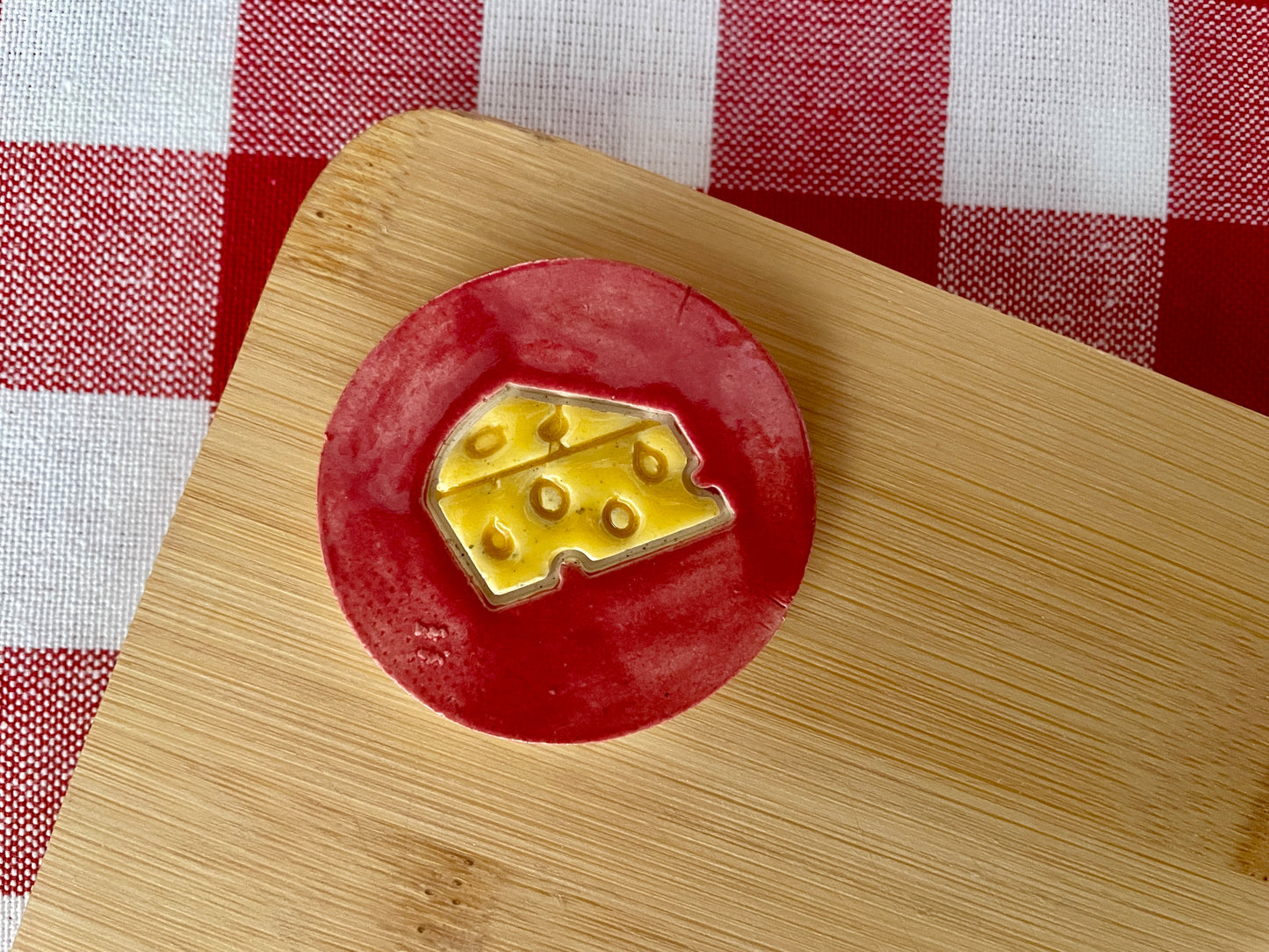 Mini Decorative Cheese Pottery Stamp - 2024 Wisconsin Fired Arts Expo, Special stamp of the month, plastic 3D printed, multiple sizes