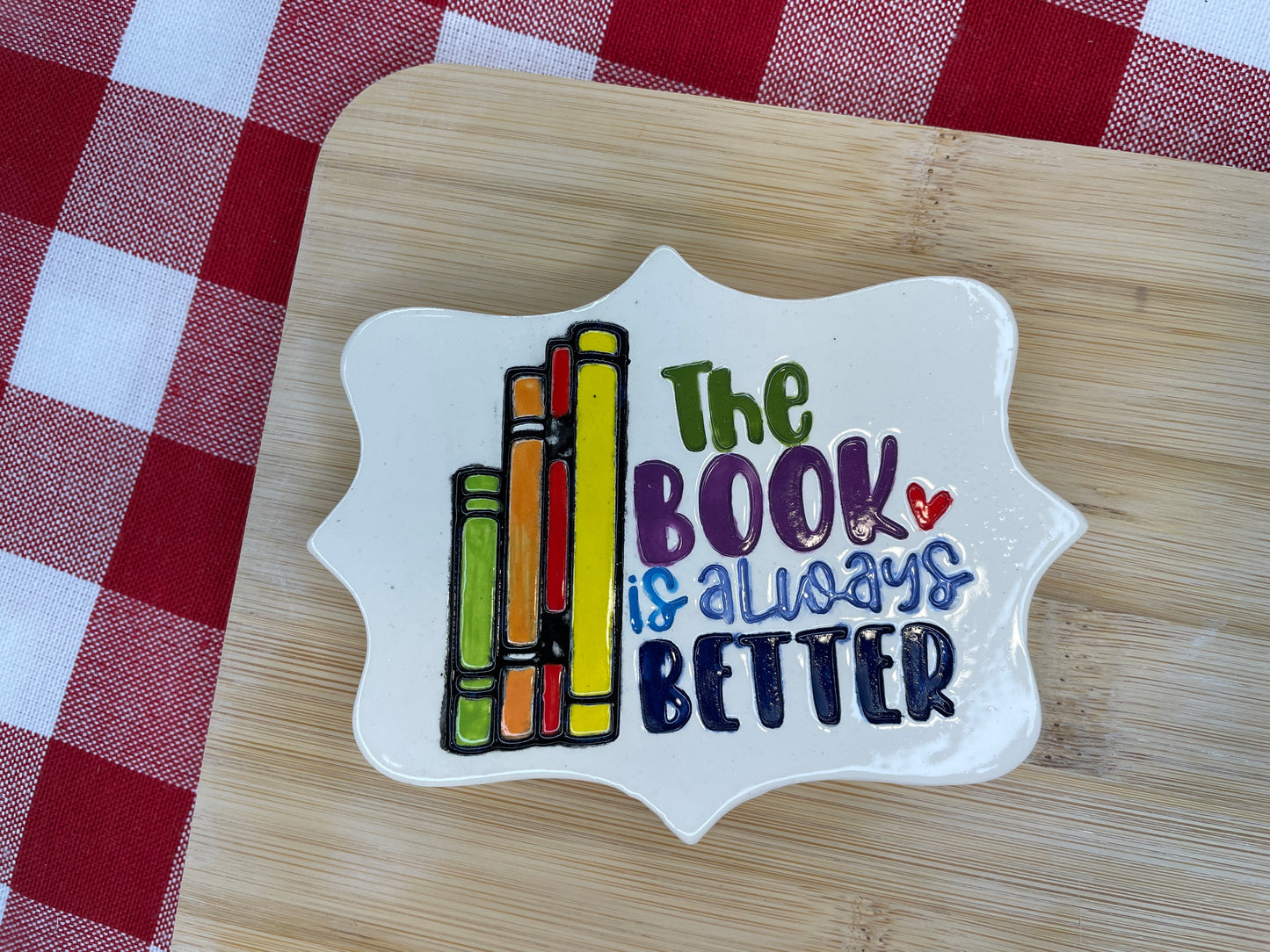 "The Book is Always Better" word stamp - plastic 3D design, multiple sizes available
