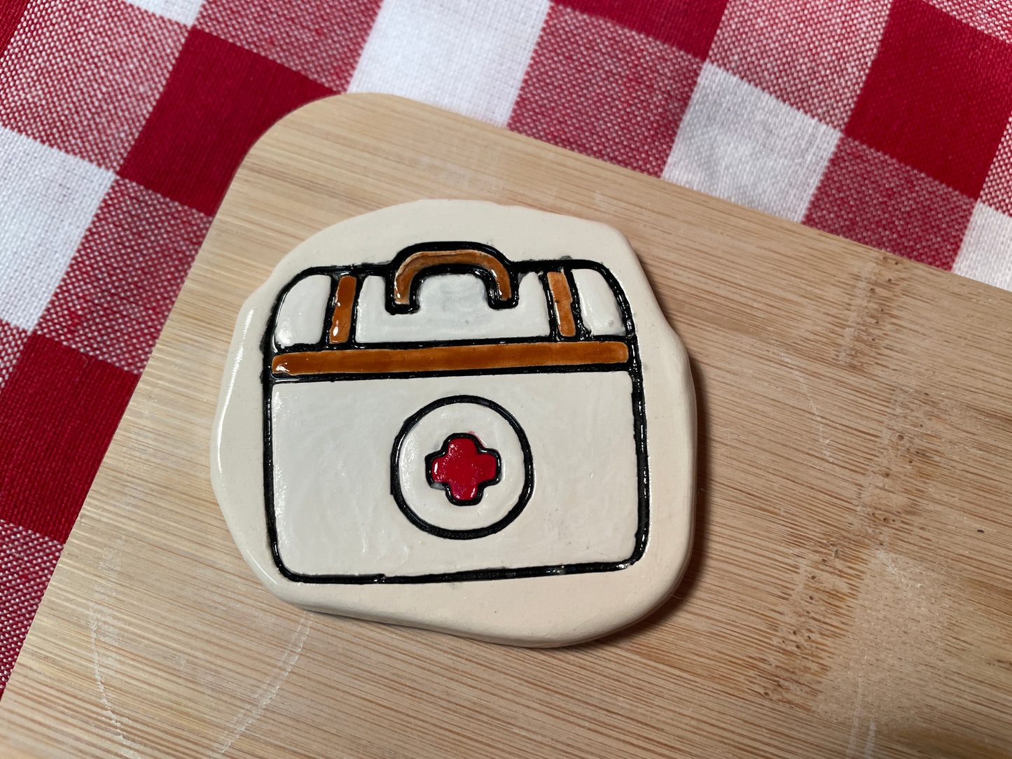 First Aid Kit Pottery Stamp - First Responders themed November 2024 Mystery Box, multiple sizes available