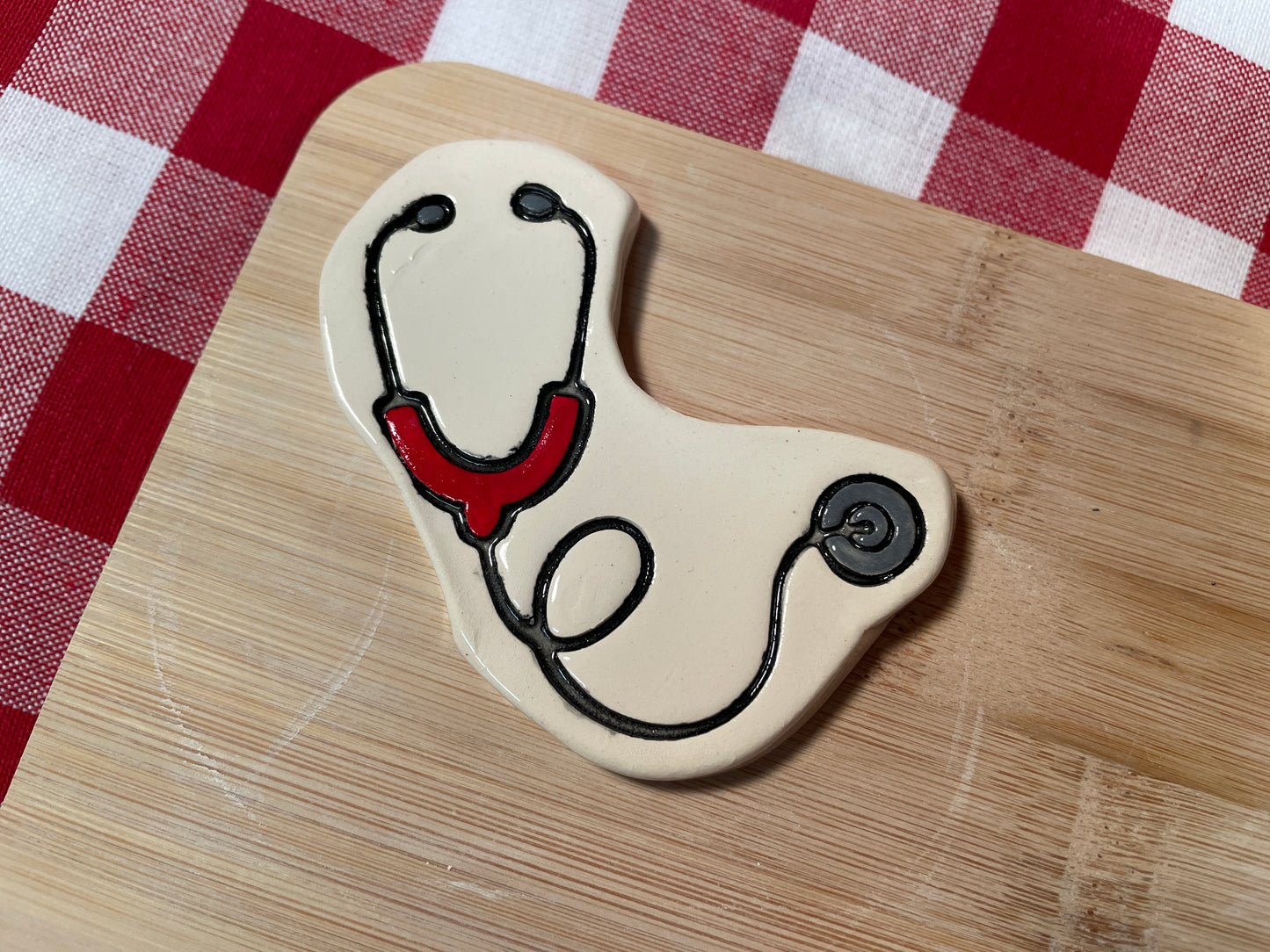 Stethoscope Pottery Stamp - First Responders themed November 2024 Mystery Box, multiple sizes available