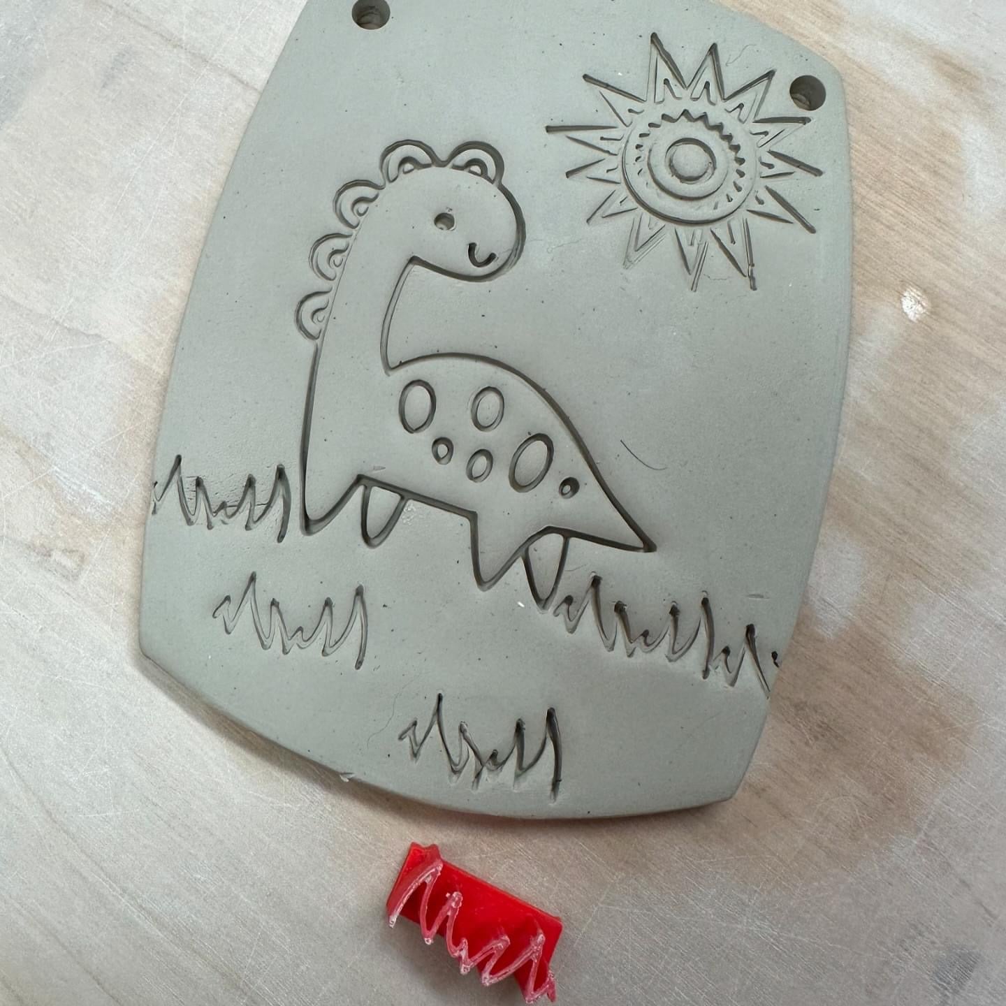 Mini Grass - Pottery Stamp - October 2024 stamp of the month, plastic 3D printed, multiple sizes