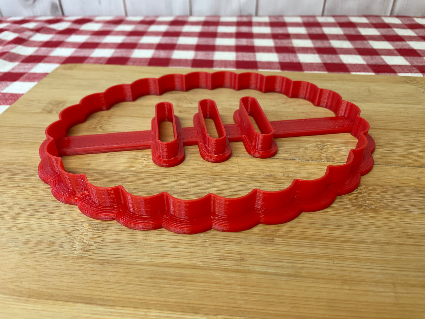 Oval Soap Dish Clay Cutter Template - Plain or Scallop Edge with Drain Holes - Fits 5" x 7" Forms
