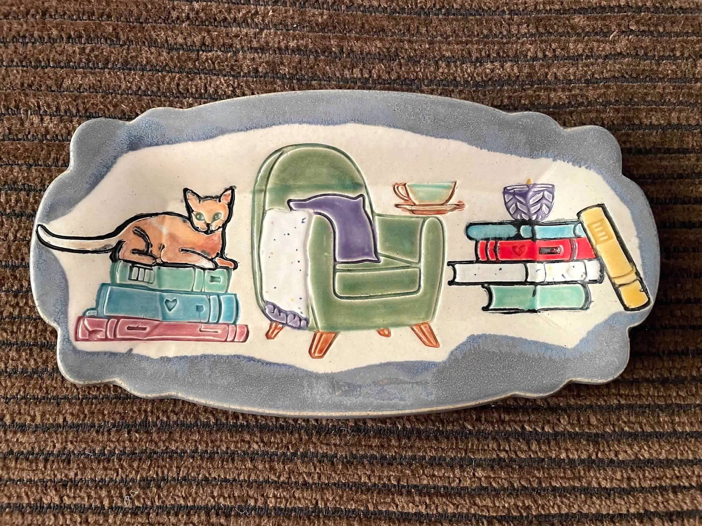 Book w/ Candles pottery stamp - August 2023 mystery box, plastic 3D printed, multiple sizes available