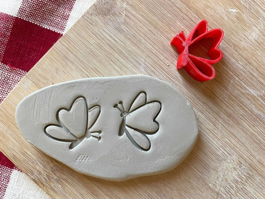 Butterfly (side view) Mini Pottery Stamp - Wisconsin Learn Fired Arts Expo 2023 Special - Stamp of the Month, plastic 3D printed, multiple sizes