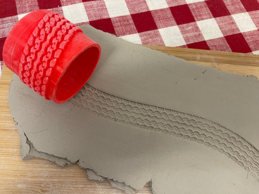 Tire Tread Texture Roller - from the April 2023 mystery box, repeating pattern