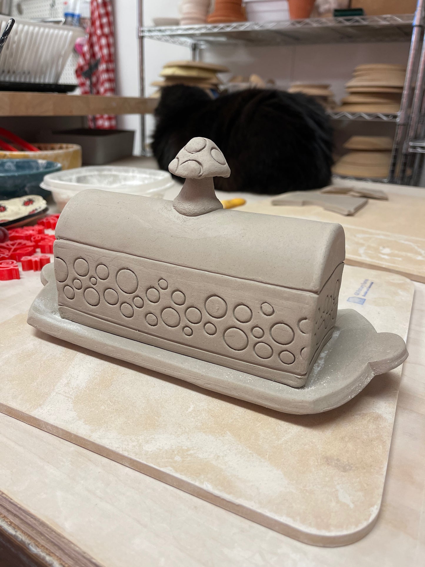 Dots Pottery Roller - Border Stamp, Dots, circles, bubbles, Repeating pattern, plastic 3D printed